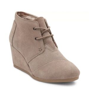Women's Tan Suede Desset Wedge Ankle Boots